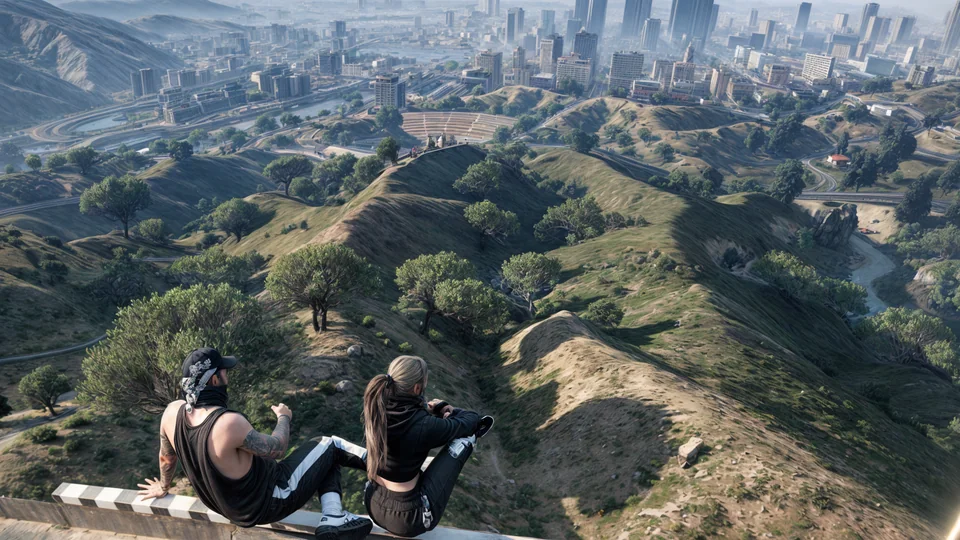 Los Santos şehrinin yukarıdan görünümü